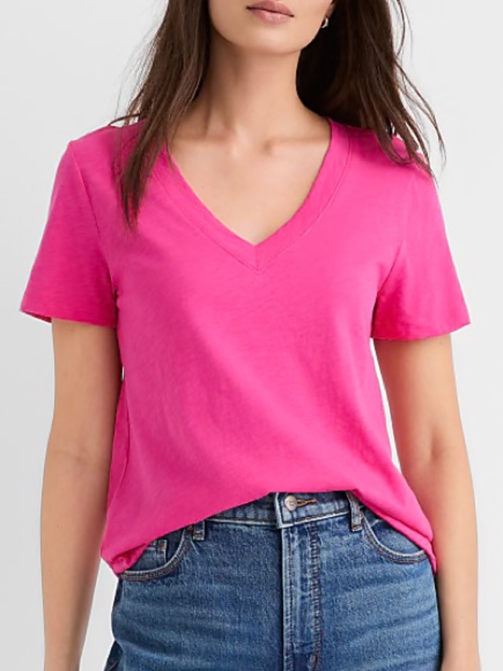 LOFT Pink Everyday V-Neck T-Shirt